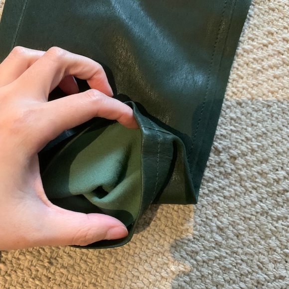 Rag & Bone Leather Pants In Leaf Green Size 26 - Picture 5 of 12